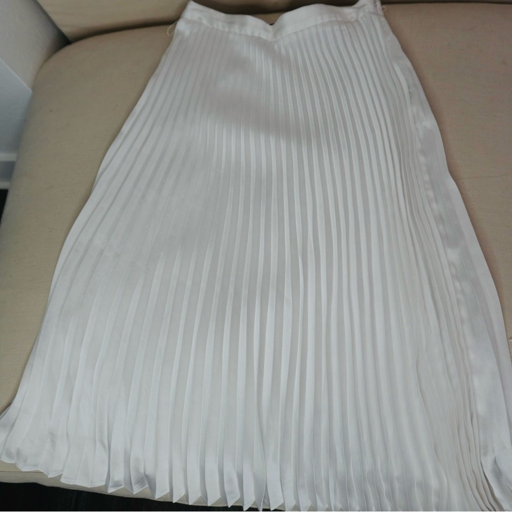XPRESS Pleated Skirt Autumn Solid Color soft silver Long Skirt for Women